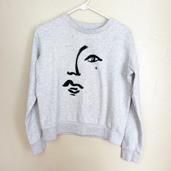 Cotton On Sweaters - 🌻Cotton On | Gray Face Sketch Pullover